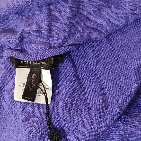 Bcbg max womens small cardigan sweater waterfall silk cashmere purple - Picture 8 of 9